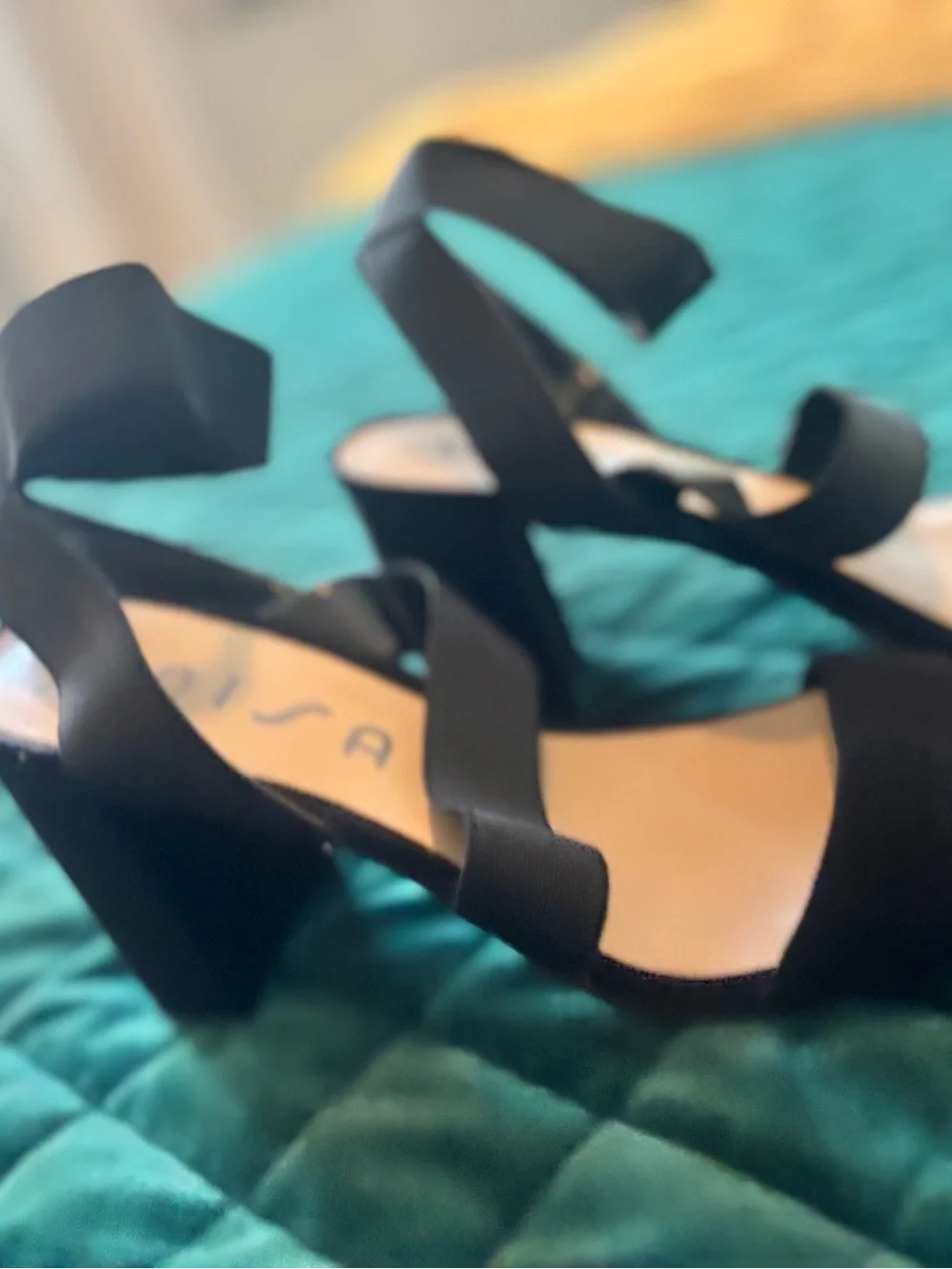 Unisa Black Strappy Block Heel Sandals